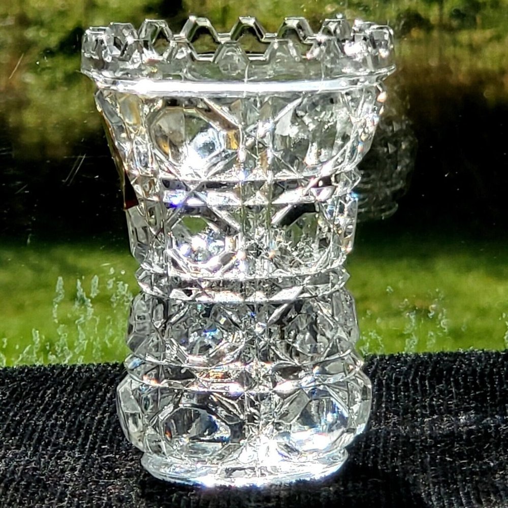 Anna Hutte Vintage Lead Crystal Toothpick Holder West Germany 1970s Bleikristall - Picture 5 of 9
